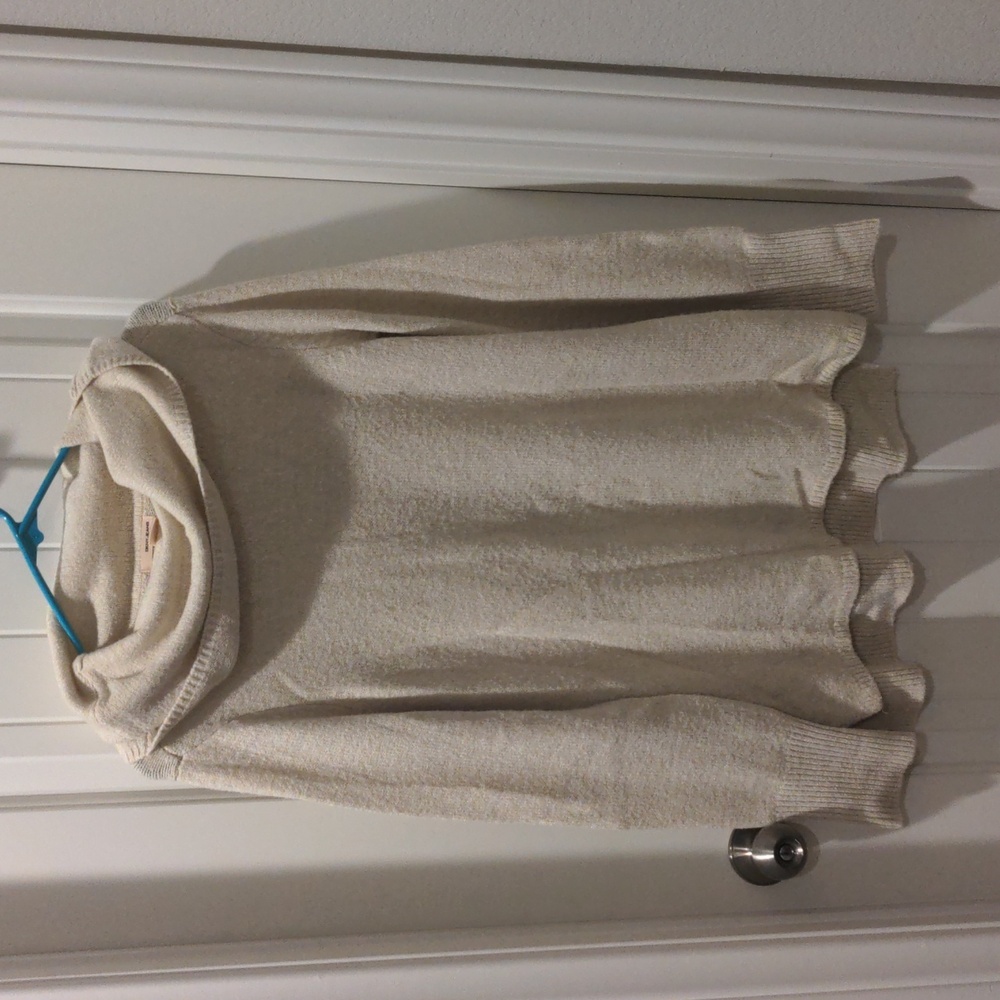 DKNY Cream Tunic Turtleneck Sweater